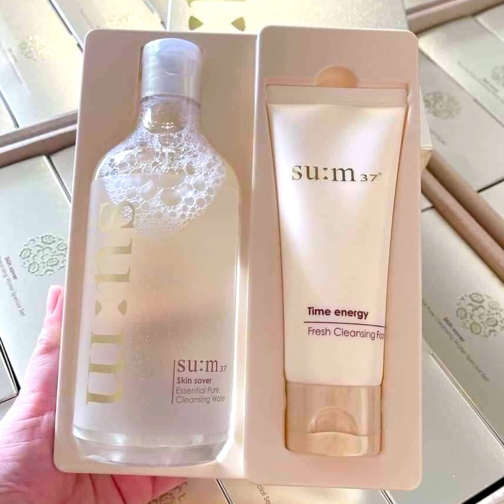 SUM37 Skin Saver Essential Cleansing Water & Cleanser JUMPO Set (400ML + 100ML)